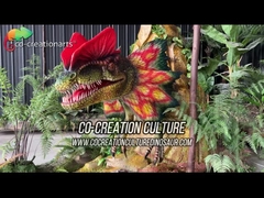 Simulation Life Size Animatronic Dinosaur Dilophosaurus For Amusement Park