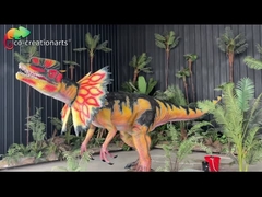 Realistic Sound Lifelike Movements High Standard Dilophosaurus Dinosaur For Exhibition