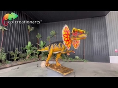 Simulation Dinosaur Water Spray Animatronic Dilophosaurus For Jurassic Them Park Decoration