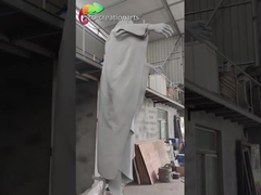 Mysterious Cloaked Figure Fiberglass Statue With Illuminated Forehead