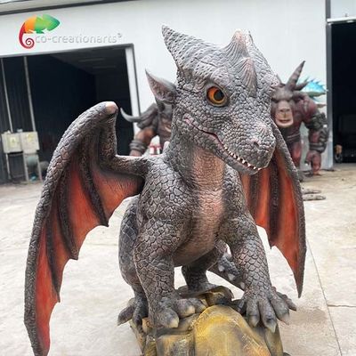 Realistic Animatronic Dragon With Articulated Wings & Glowing Scaled Detailing For Immersive Exhibits