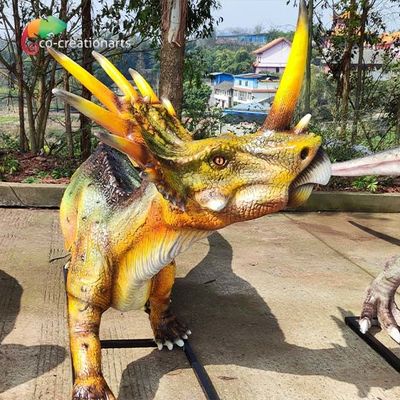 Good price 110VAC Fiberglass Animatronic Life Size Dinosaur Statues Styracosaurus Model online