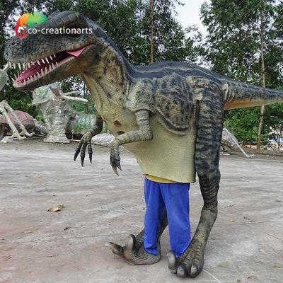 Good price LED Light  Animatronic Raptor Costume Real Dinosaur Suit 4.5m Length online