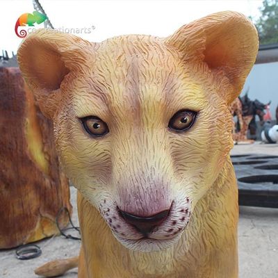 Smooth Texture Fiberglass Lions Waterproof For Theme Park