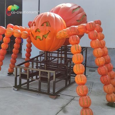Buy Customizable Fiberglass Animatronic Halloween Pumpkin Spider For Halloween Festival online manufacture