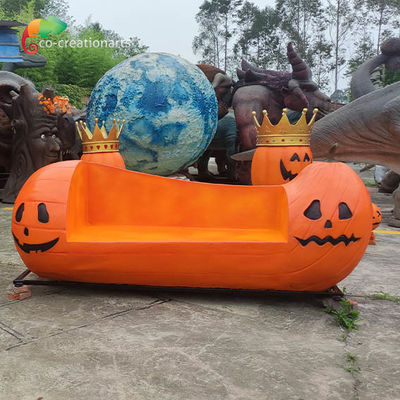 Buy Customizable Fiberglass Animatronic Pumpkin Bench For Halloween Festival Decoration online manufacture