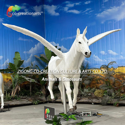 Animatronic Animals Simulation Unicorn With Wings For Theme Park Decoration