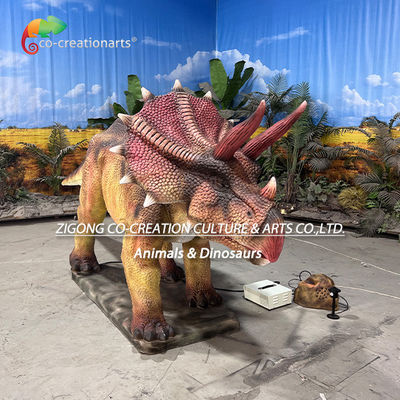 Immersive Realistic Animatronic Dinosaur Exhibit: Giant Motorized Triceratops Featuring Vivid Colors, Articulated Motion & Remote Pacing