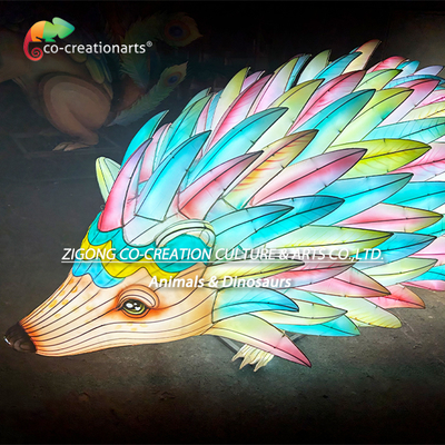 Stunning Large Rainbow-Spiked Hedgehog LED Art Lantern Sculpture Decor