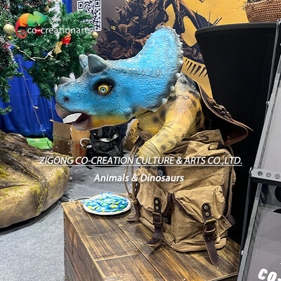 Interactive Baby Triceratops Dinosaur Backpack With Animatronic Movement Effects