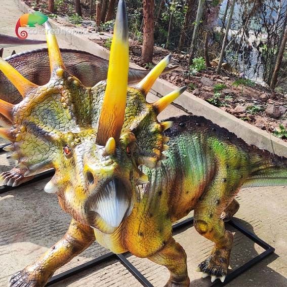 110VAC Fiberglass Animatronic Life Size Dinosaur Statues Styracosaurus