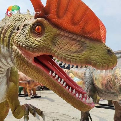 Good price Weatherproof Life Size Animatronic Dinosaurs Animatronic Dilophosaurus 5meters online