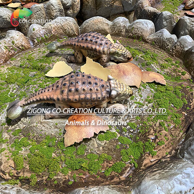Realistic Animated Dinosaur Nest With 3D Printed Baby Dinosaurs And Acrylic Dome Display